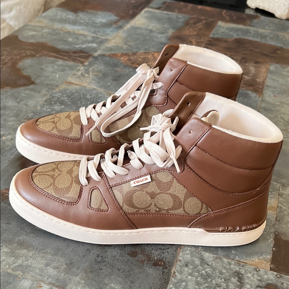 NWOT Coach | Clip Court High Top Signature Canvas Sneakers | Size 13 - Picture 14 of 15